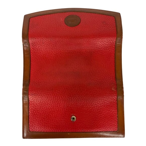 Vintage Dooney & Bourke All Weather Leather Wallet Red Brown Snap Closure - Picture 3 of 12